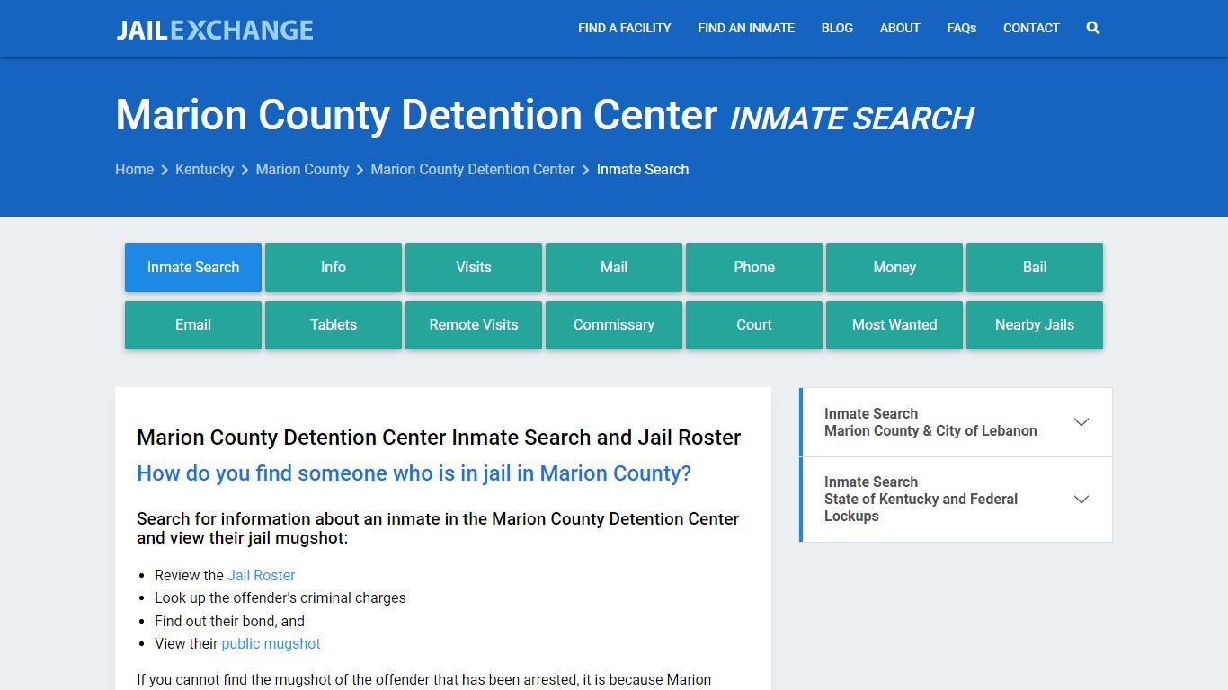 Marion County Detention Center Inmate Search - Jail Exchange